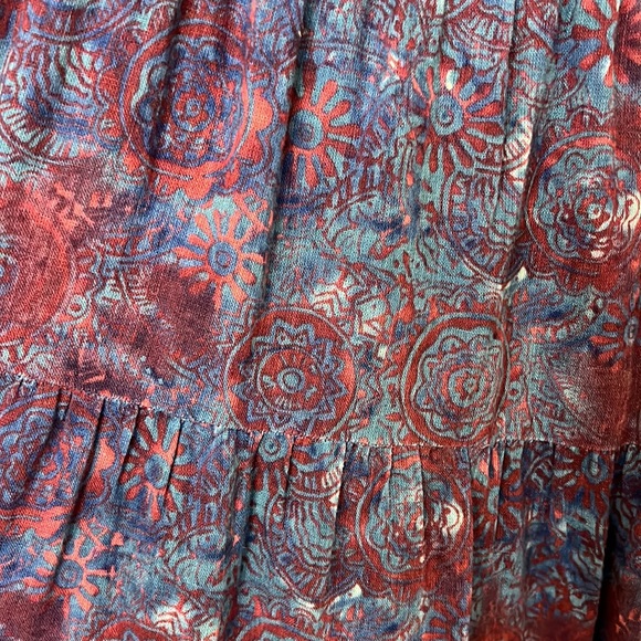 Vintage Free People tiered convertible maxi skirt in tie-dye purple, size XS - Picture 2 of 6